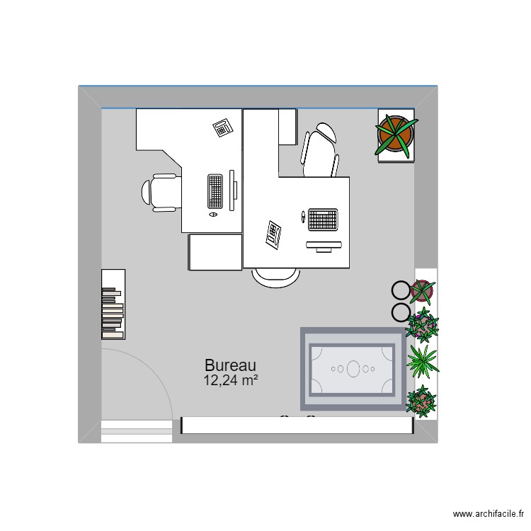 Bureau Flo et Noémie. Plan de 1 pièce et 12 m2