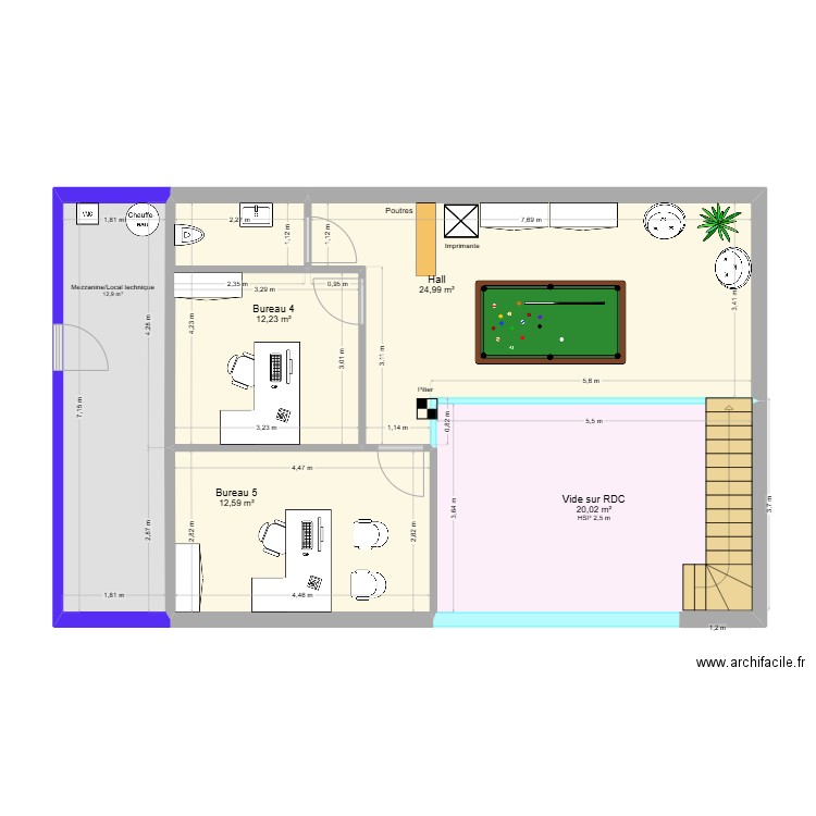 Plan Tonnelos MG. Plan de 5 pièces et 83 m2