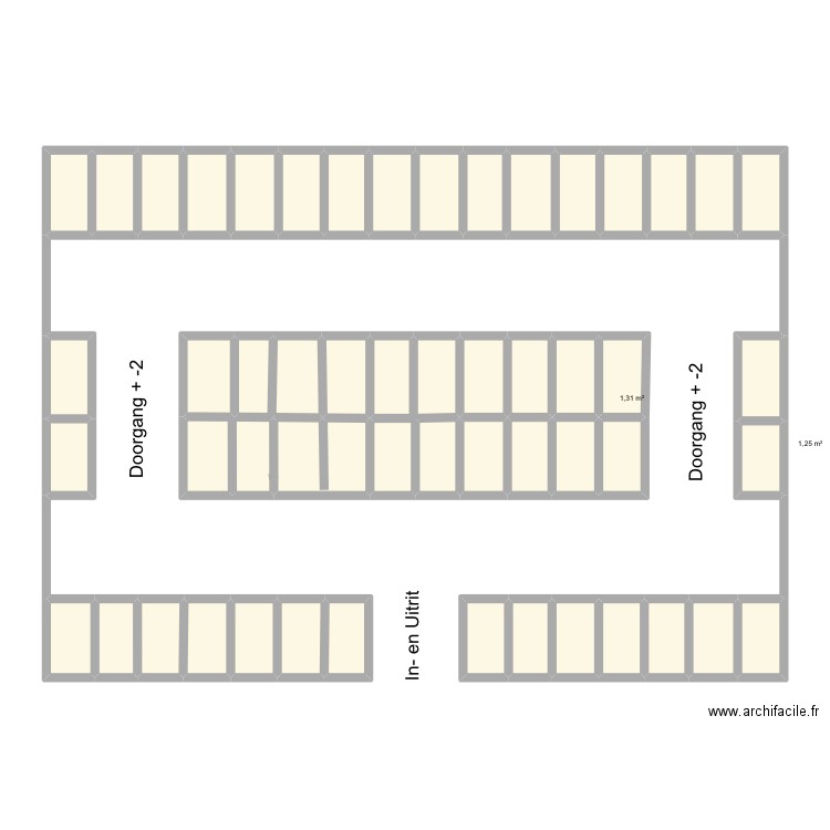 Leopoldplein. Plan de 49 pièces et 73 m2