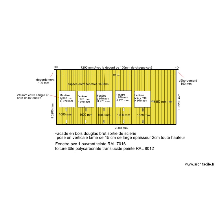 DP4  FAÇADE AVANT ACTUEL. Plan de 1 pièce et 22 m2