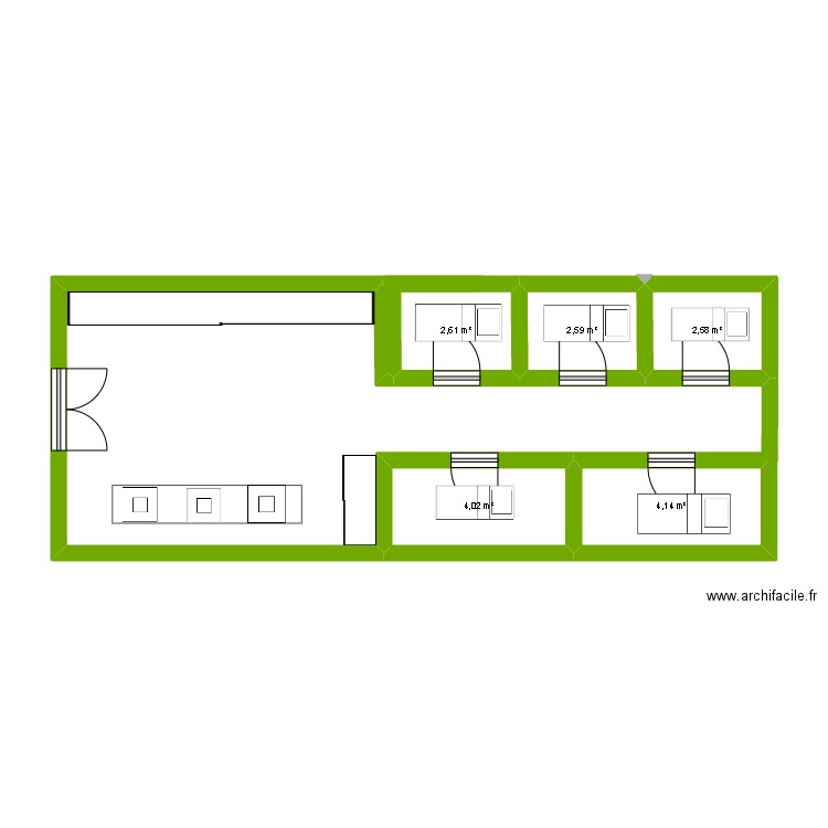 celine. Plan de 5 pièces et 16 m2