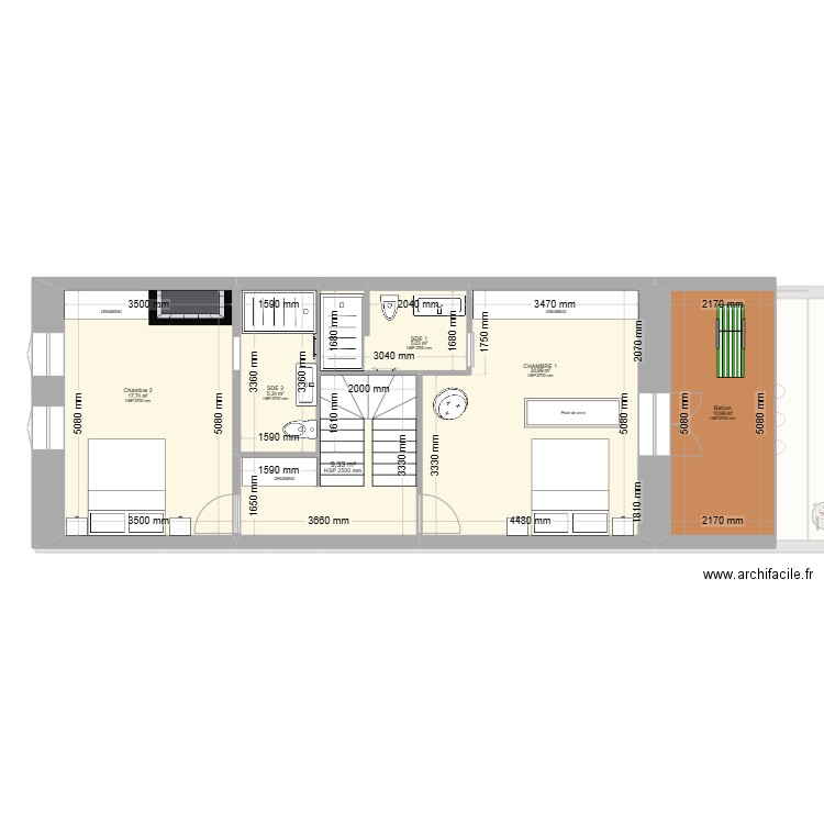 PROJET DEFINITIF 2CH ET CELLIER V7. Plan de 13 pièces et 196 m2