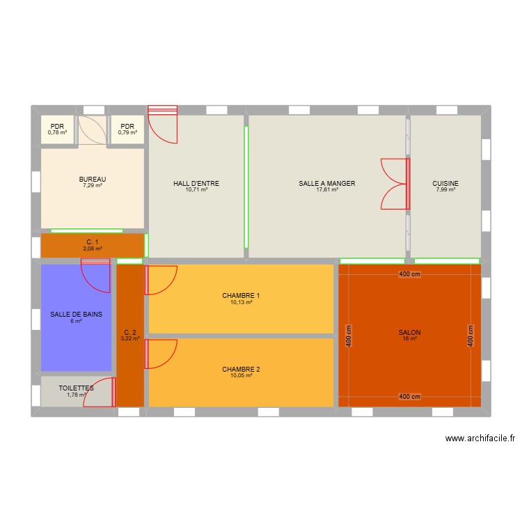 Ma futur maison vrai 100m2. Plan de 13 pièces et 94 m2