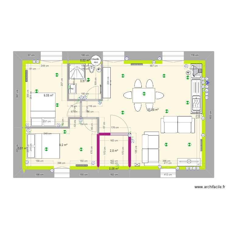 plan 2 etage immeuble. Plan de 8 pièces et 55 m2