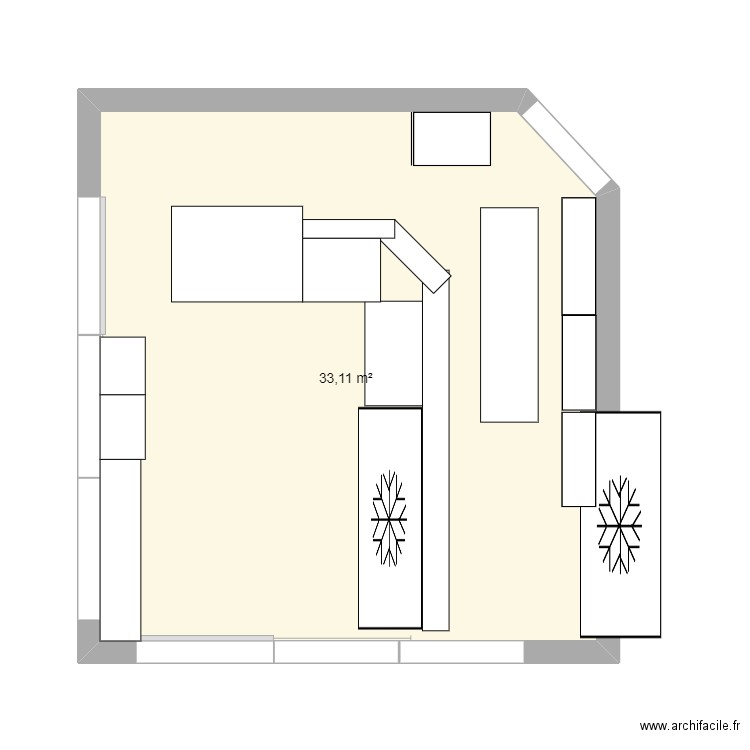 Plan Boulangerie Youen CAP1A. Plan de 1 pièce et 33 m2