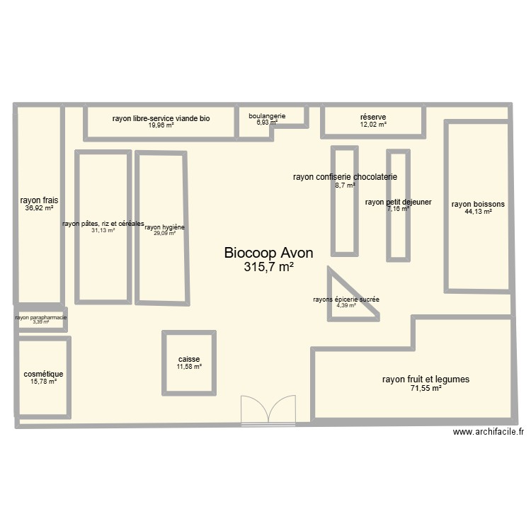 Plan masse biocoop avon. Plan de 15 pièces et 791 m2