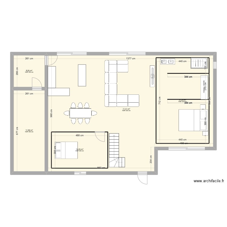 maison 2. Plan de 5 pièces et 193 m2