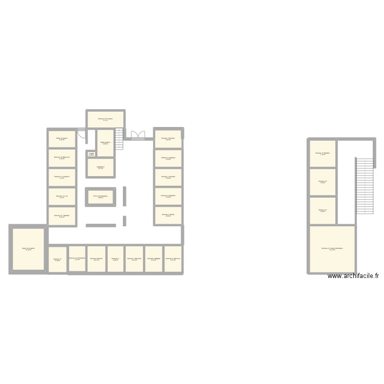 Ceco. Plan de 27 pièces et 171 m2