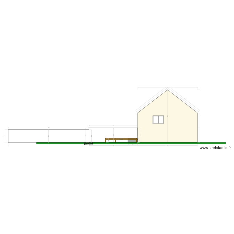 coupe jardin zoom. Plan de 0 pièce et 0 m2