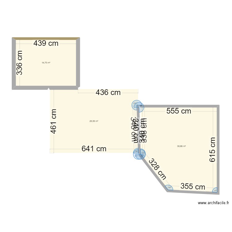 ébauche 1. Plan de 4 pièces et 76 m2