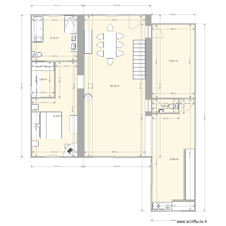 chanchan projet. Plan de 7 pièces et 101 m2