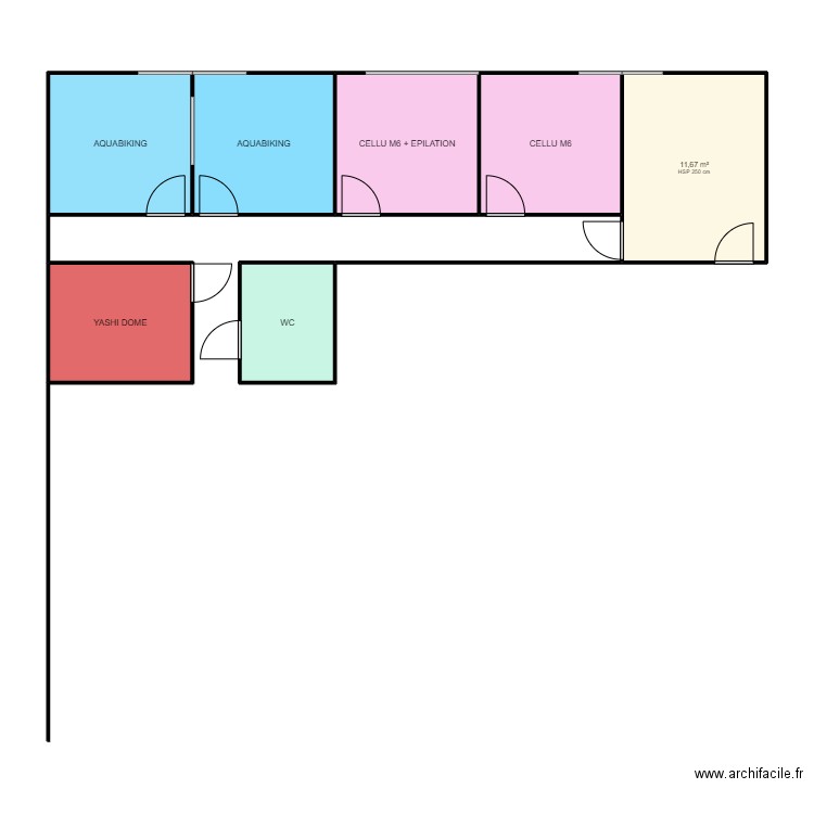 SALON ESPACE MINCENA. Plan de 7 pièces et 58 m2