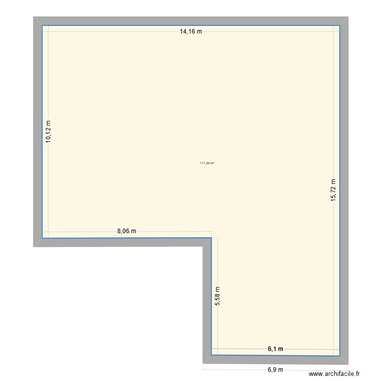 maison. Plan de 1 pièce et 177 m2