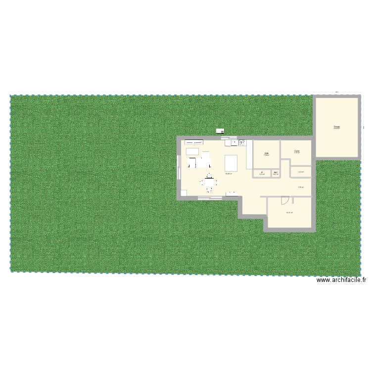 Cuisine. Plan de 9 pièces et 112 m2