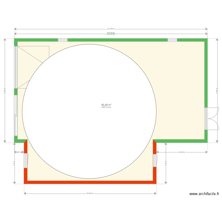 garage futur 2. Plan de 1 pièce et 93 m2