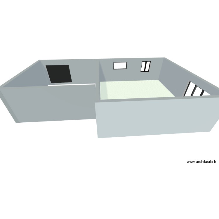 Maison bois. Plan de 1 pièce et 56 m2