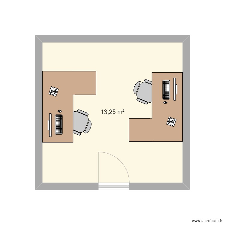 colegio. Plan de 1 pièce et 13 m2