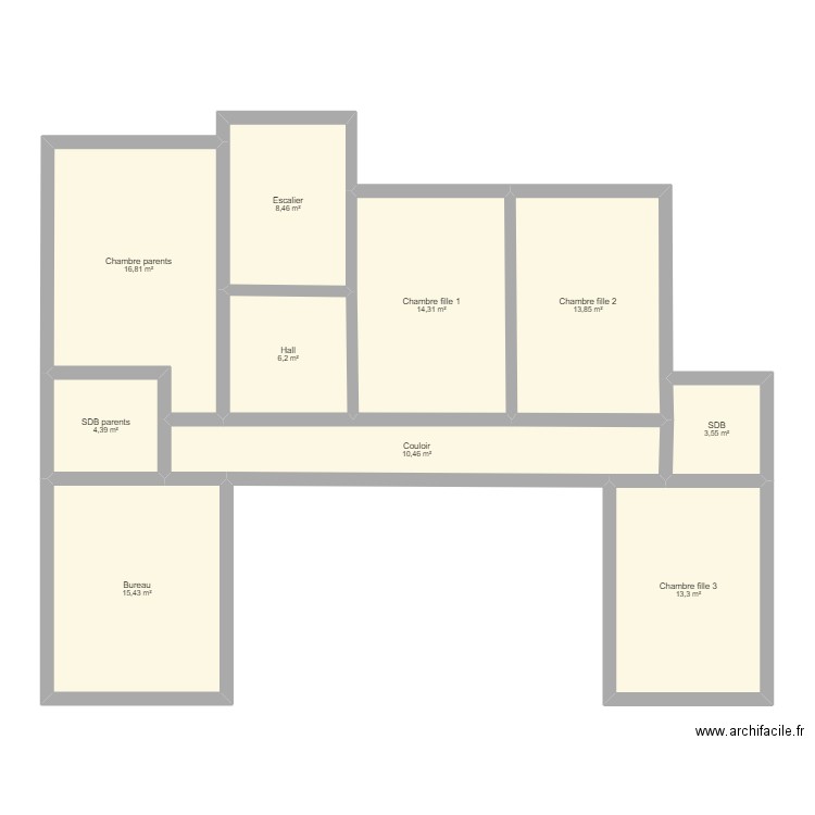 3roubia plan avec Dimensions 1ER ETAGE2. Plan de 10 pièces et 107 m2