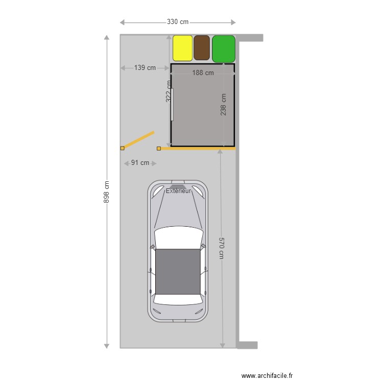 carport-St-Gilles-71. Plan de 1 pièce et 30 m2