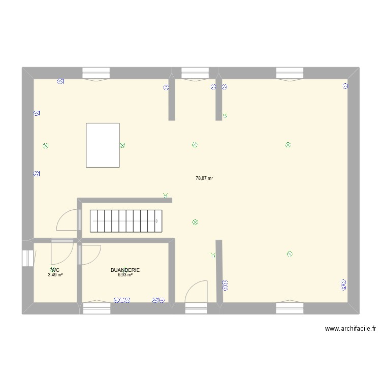 PLAN ELECTRIQUE FEME. Plan de 3 pièces et 89 m2