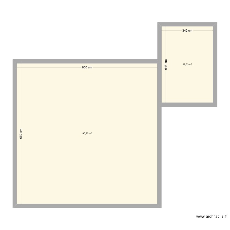 Test1. Plan de 2 pièces et 108 m2