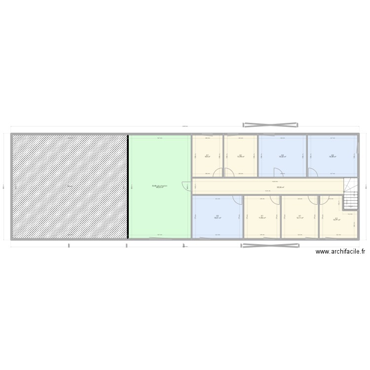 CRENEY ETAGE. Plan de 11 pièces et 265 m2