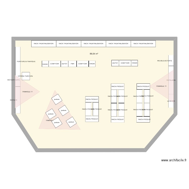 CAMBRAI v3 showroom. Plan de 1 pièce et 90 m2