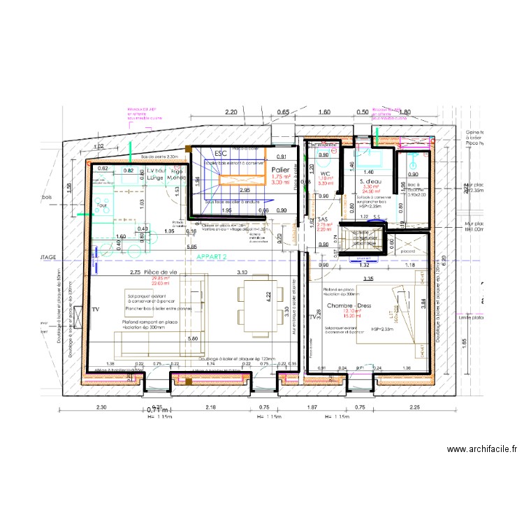 Etage Davy. Plan de 0 pièce et 0 m2