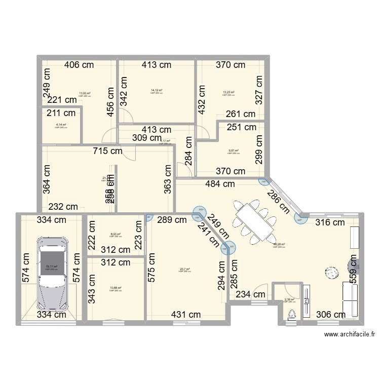 maison choix 3. Plan de 13 pièces et 196 m2