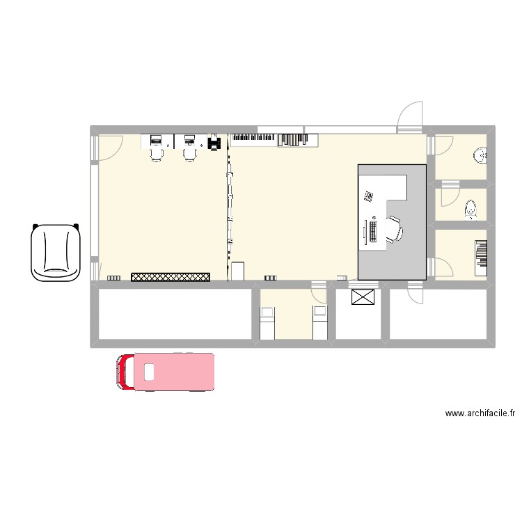 plan PVO. Plan de 7 pièces et 79 m2