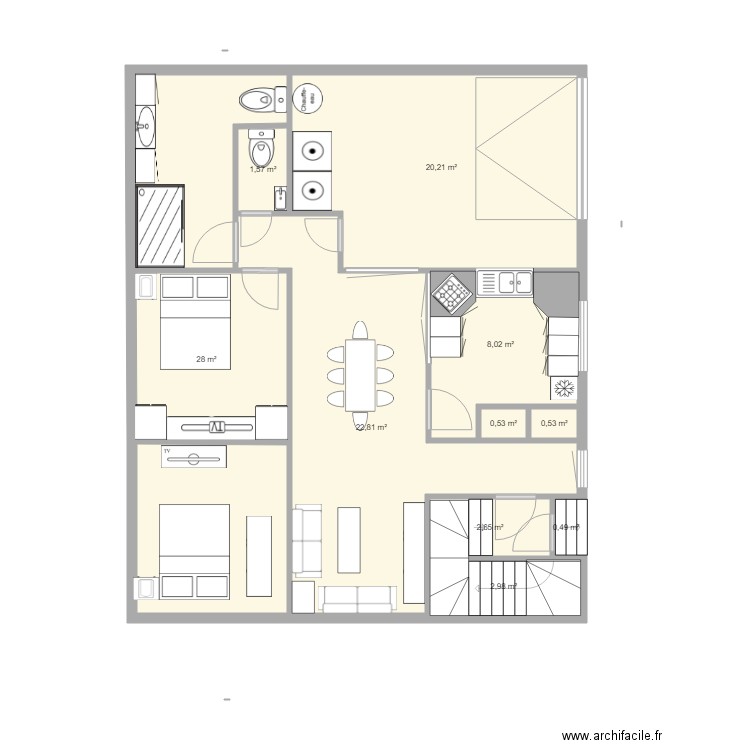 bled12. Plan de 10 pièces et 88 m2