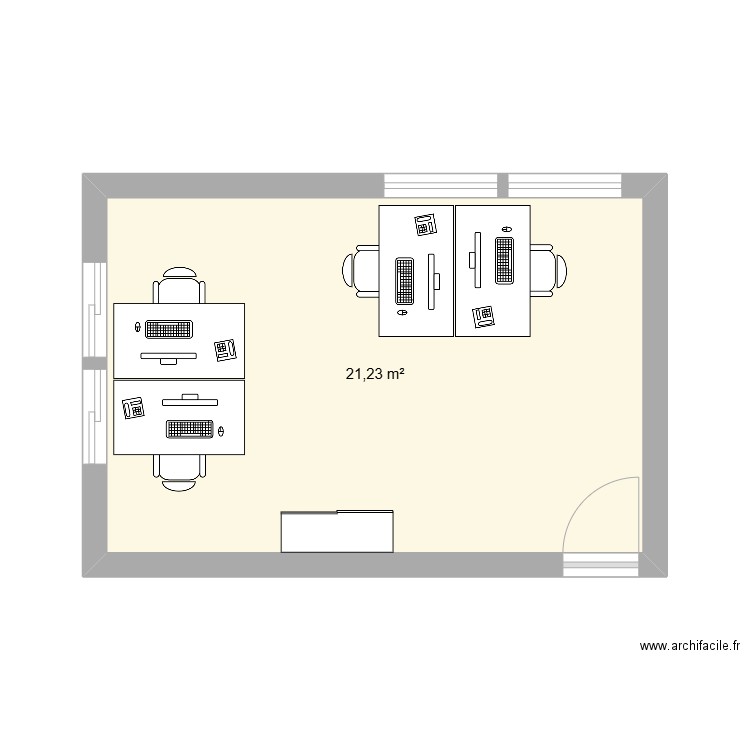 Bureau SNE. Plan de 1 pièce et 21 m2