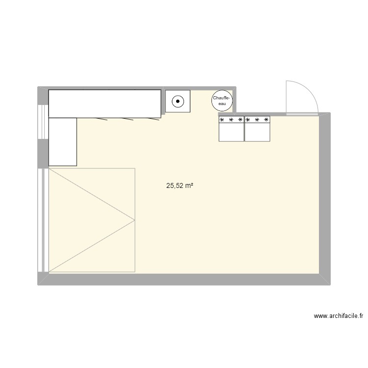 Garage. Plan de 1 pièce et 26 m2