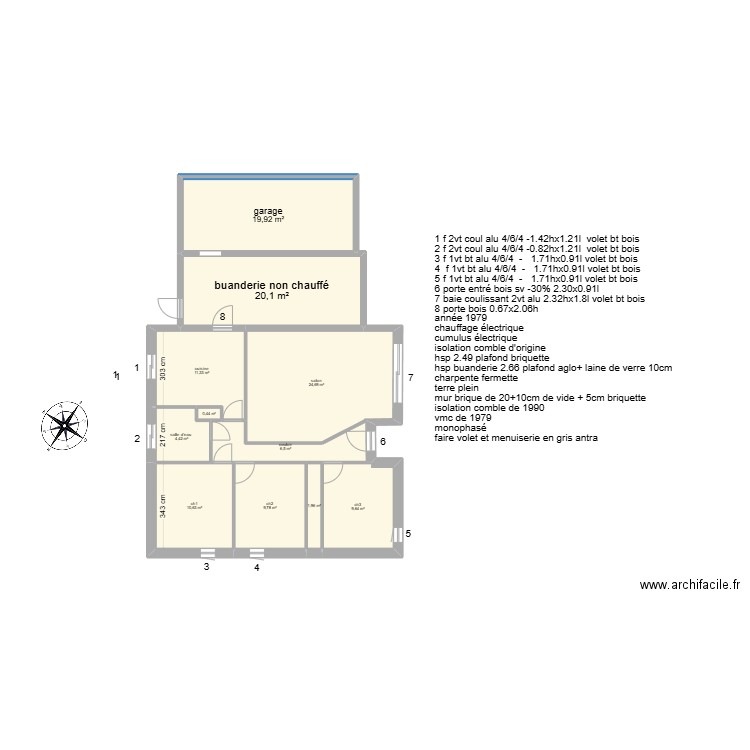 plan bonato. Plan de 11 pièces et 119 m2