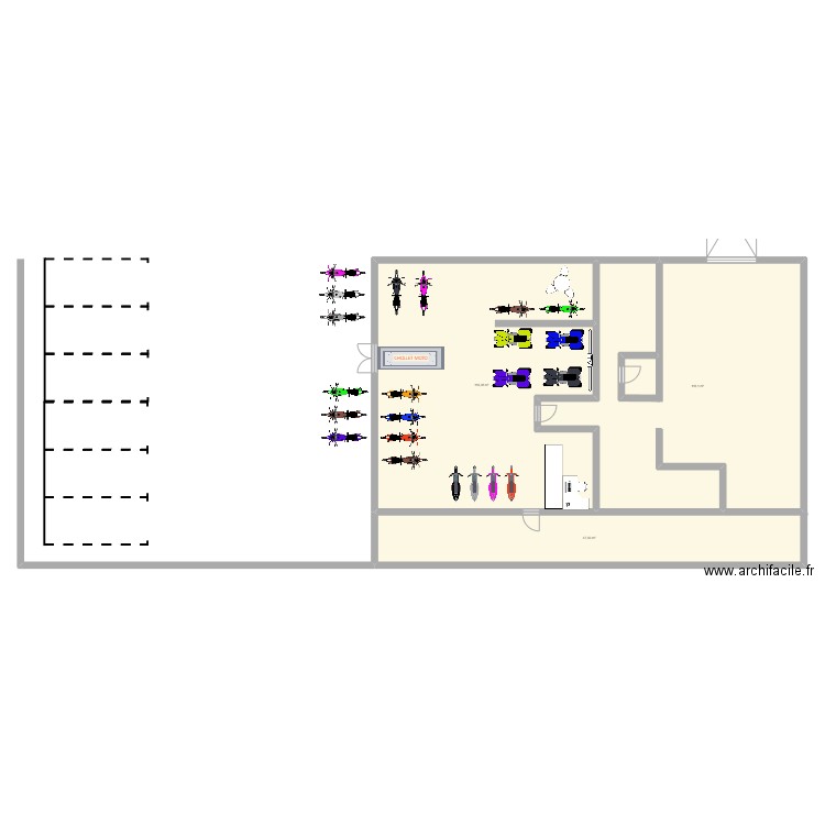 PLAN CHOLLET MOTO. Plan de 3 pièces et 283 m2