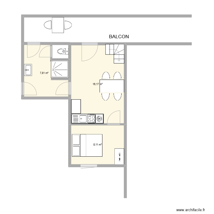 Gite MIRO mit Hamam. Plan de 3 pièces et 32 m2