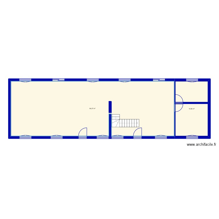 Gîtes . Plan de 2 pièces et 113 m2