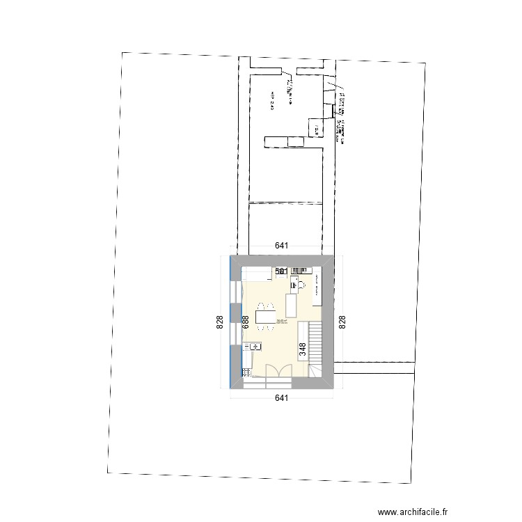 Vo_Longère manonl. Plan de 4 pièces et 60 m2