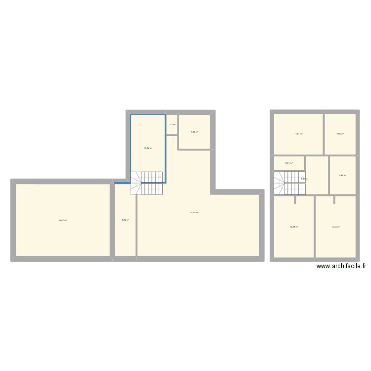 Plan_Maison. Plan de 13 pièces et 192 m2