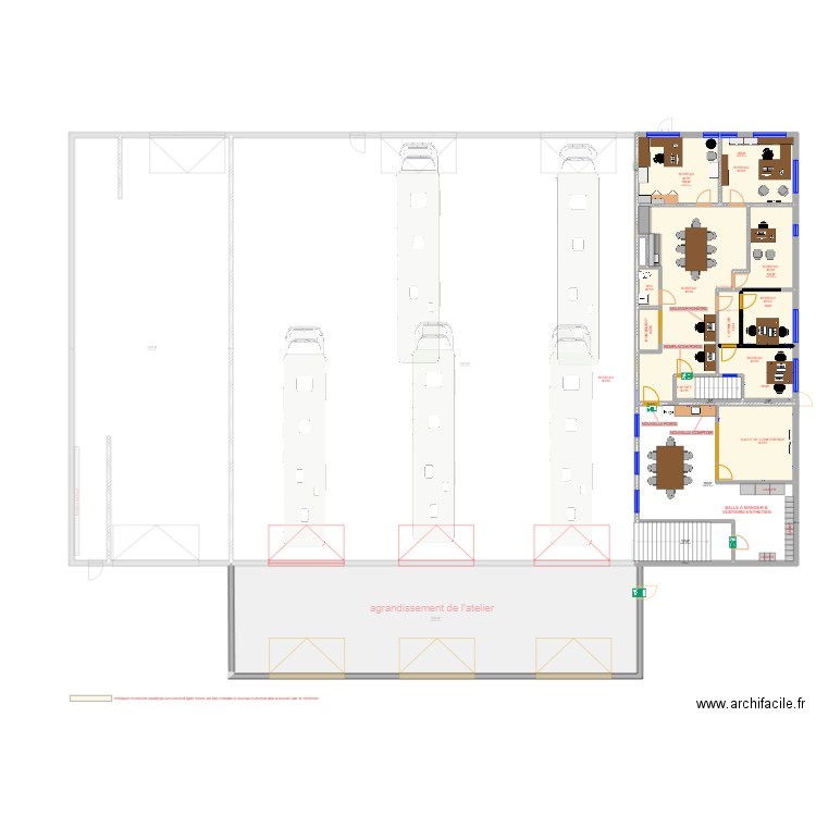 20241030 Bâtiment Châteauguay sans cotation. Plan de 26 pièces et 1297 m2