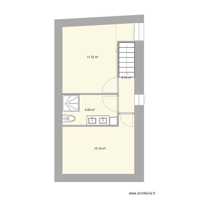 Maison max laudun porjet n°1. Plan de 4 pièces et 29 m2