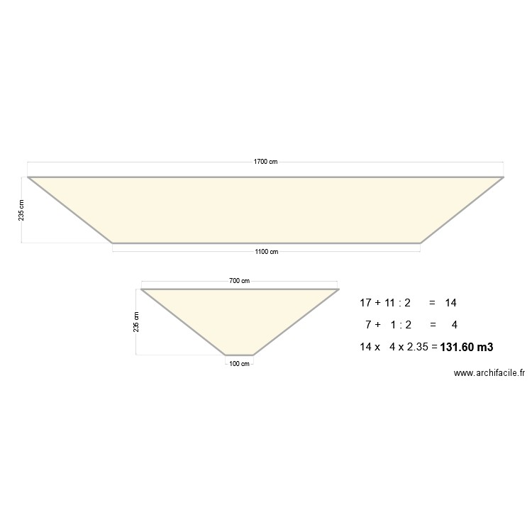 bac eau avec bâche. Plan de 2 pièces et 42 m2