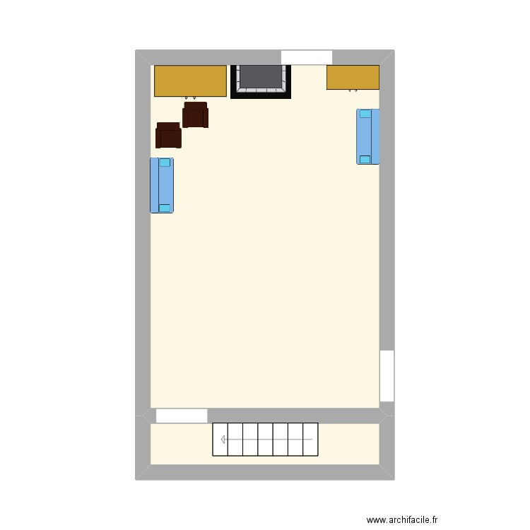 sous-sol. Plan de 2 pièces et 27 m2