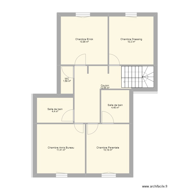 Gassiot. Plan de 13 pièces et 131 m2