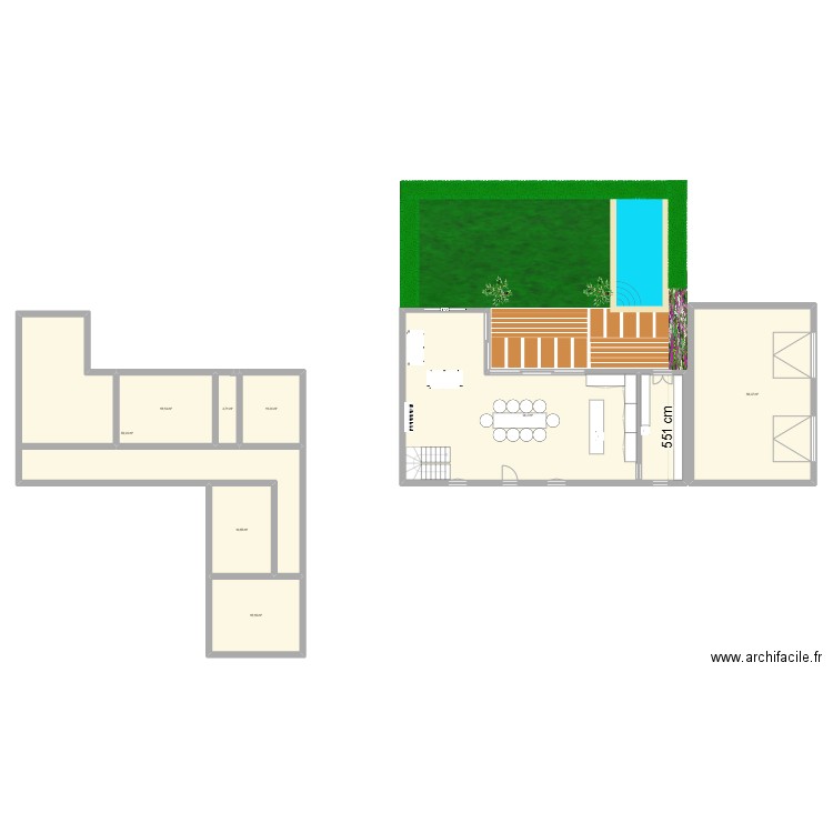 maison. Plan de 8 pièces et 276 m2