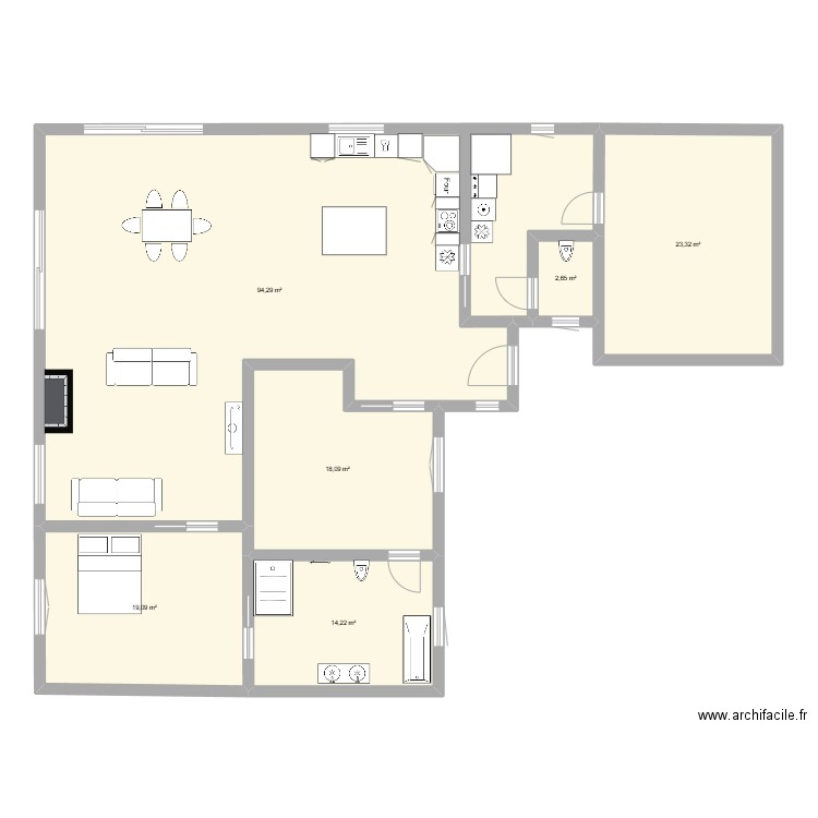 plan n 3. Plan de 6 pièces et 172 m2