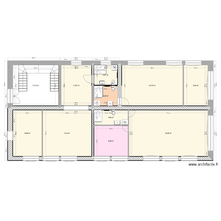 RDC IMMEUBLE MARANGE REV1-122,1. Plan de 11 pièces et 156 m2