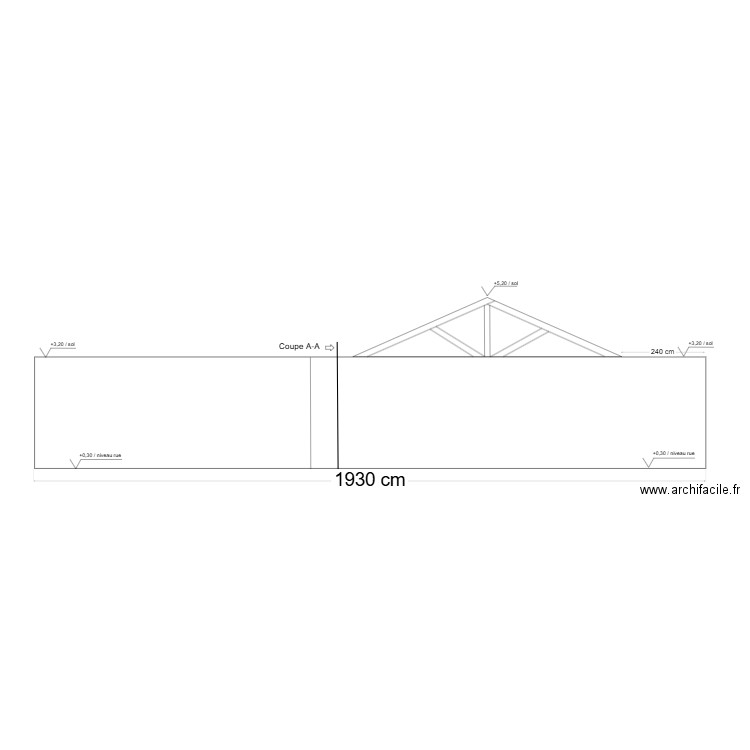 facade mitoyenne coupé. Plan de 0 pièce et 0 m2