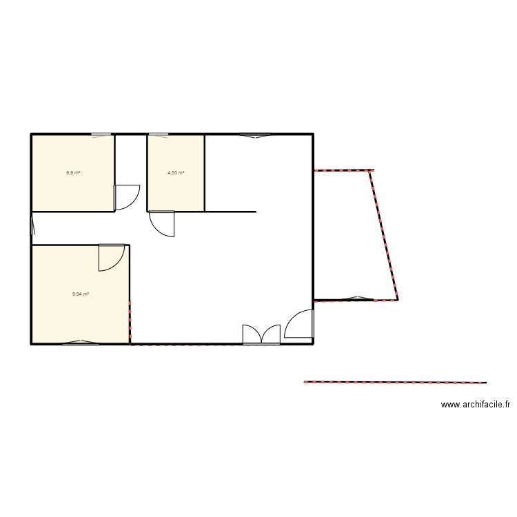 parcelle 70. Plan de 3 pièces et 21 m2