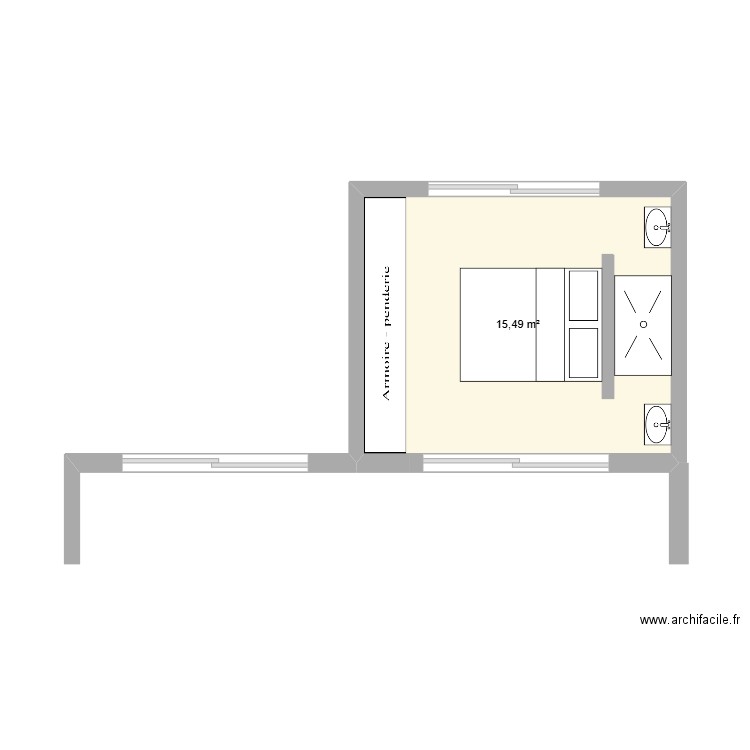 extension_2. Plan de 1 pièce et 15 m2